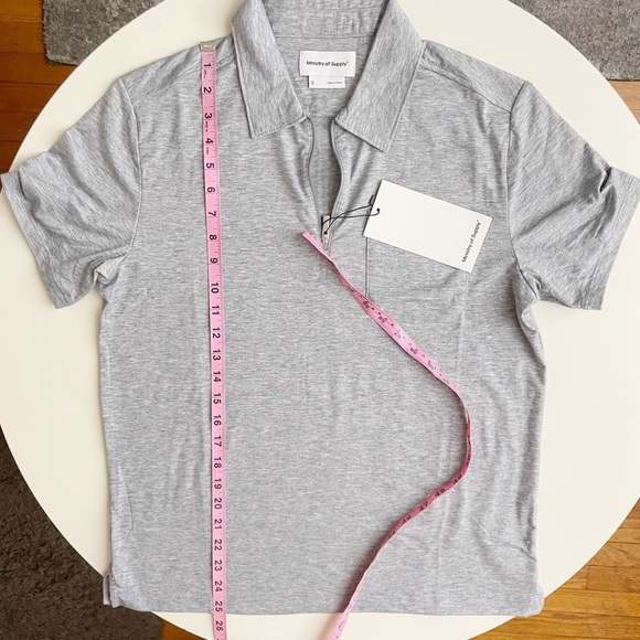 Ministry of Supply Men's Composite Merino Zip Polo Gray Size Small New Stretch - Picture 3 of 9